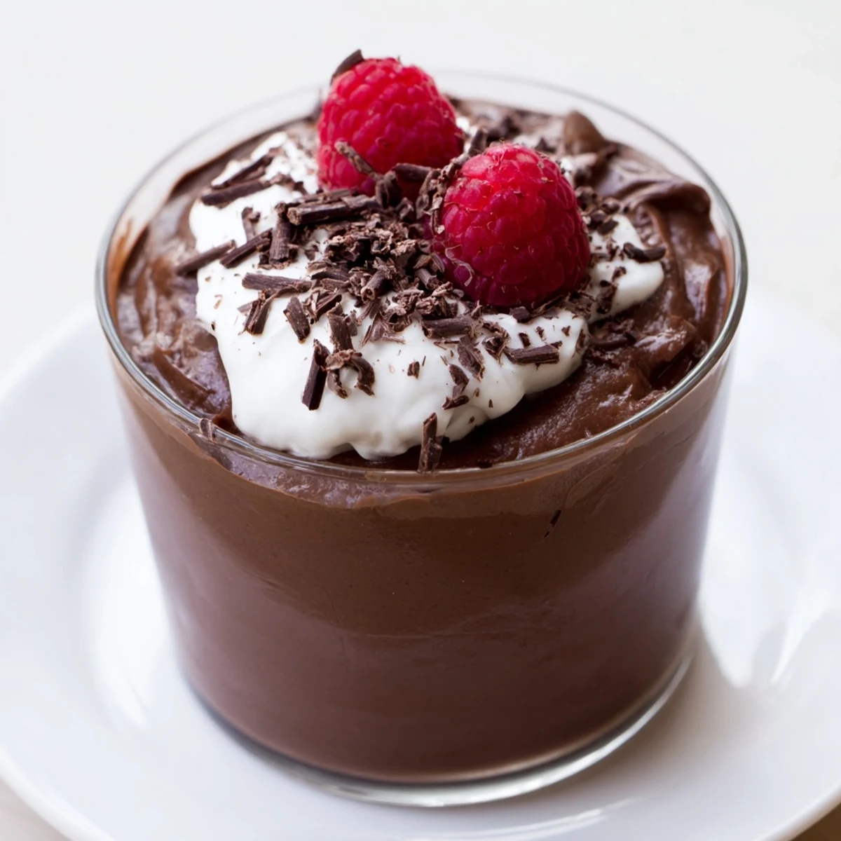 Silky Chocolate Avocado Mousse garnished with toasted coconut flakes in dessert glasses.