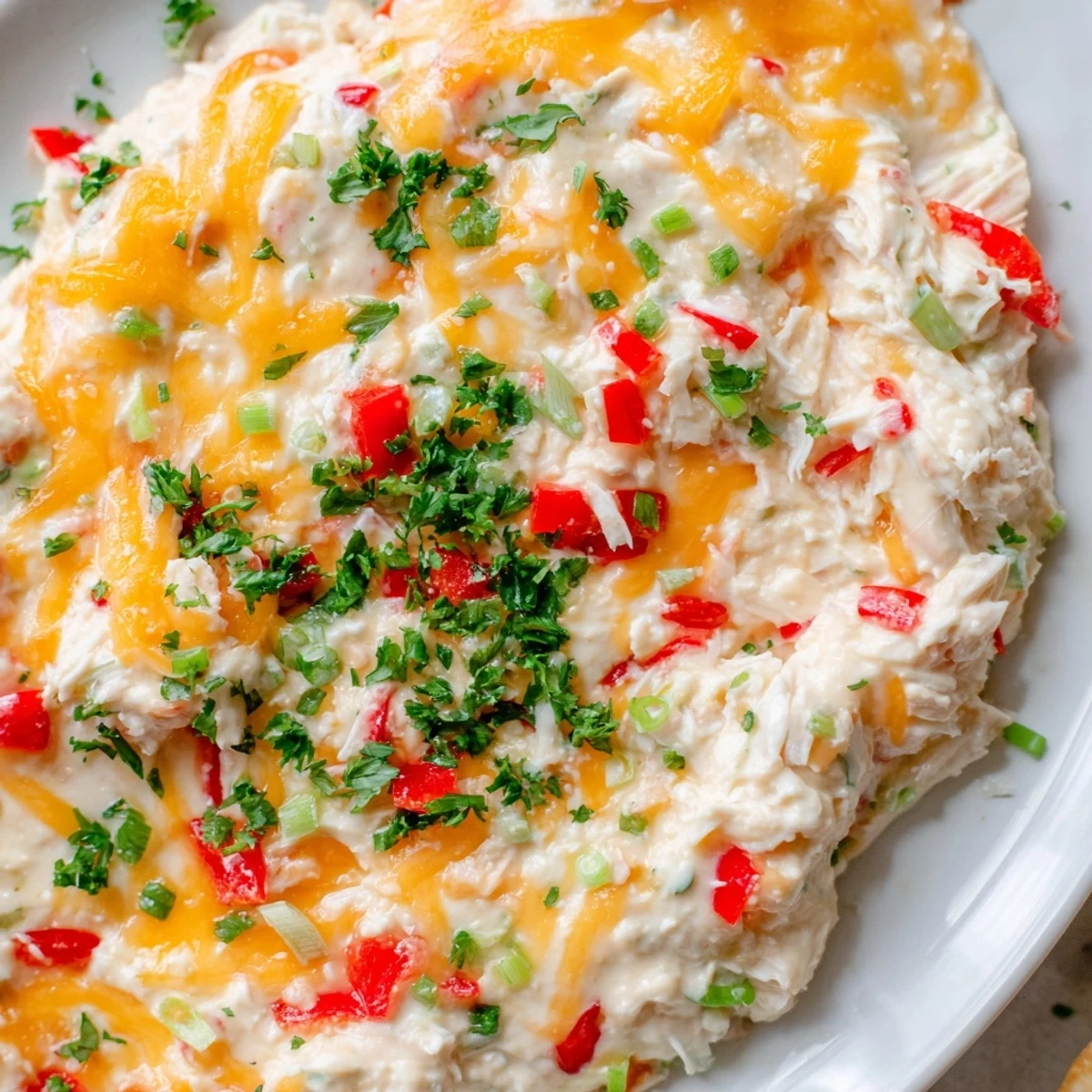 A festive Mardi Gras Crab Dip served warm with crunchy crackers for an easy party appetizer.  