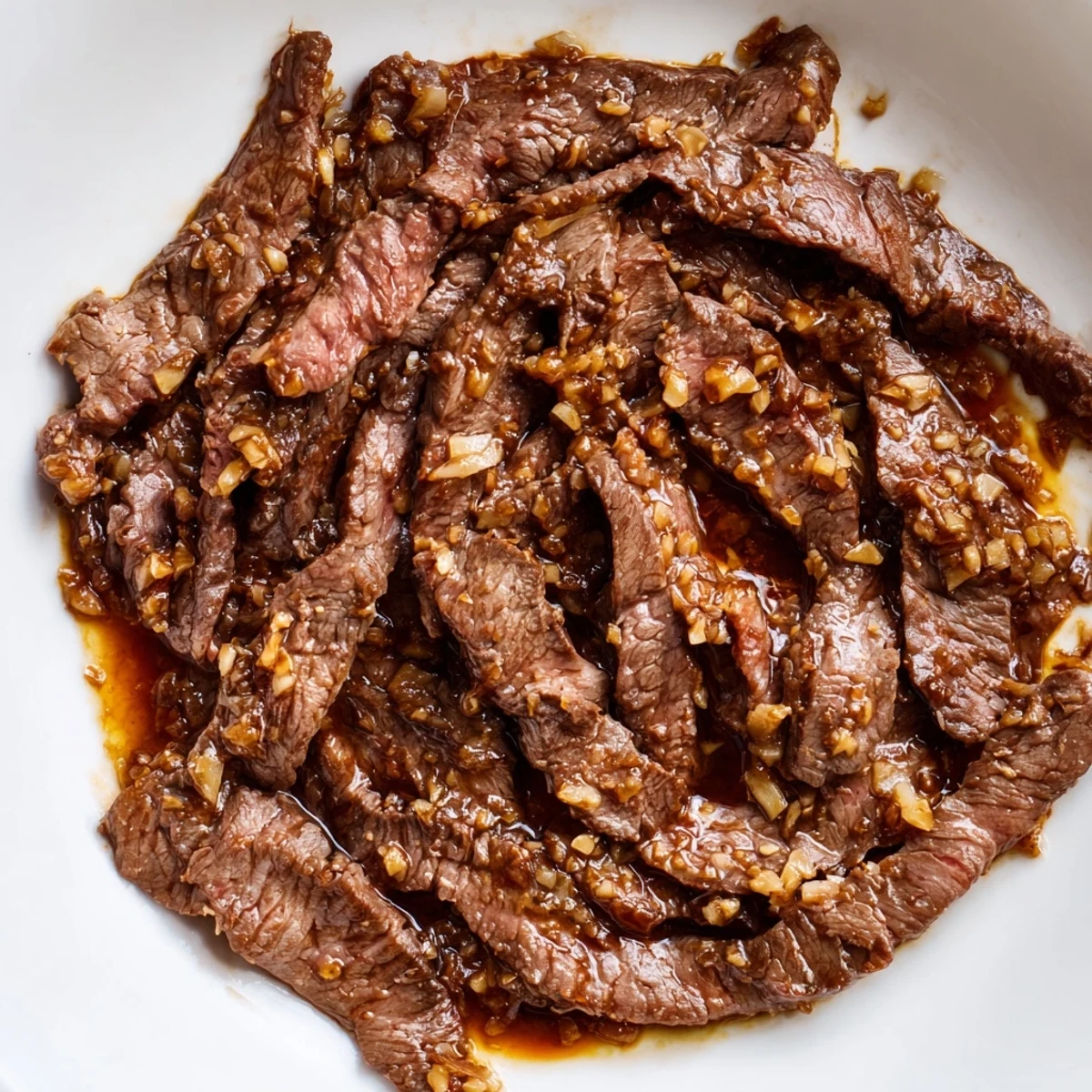Ultimate Slow Cooker Mongolian Beef plated with sesame seeds and steamed rice, ready to serve for an easy weeknight dinner.