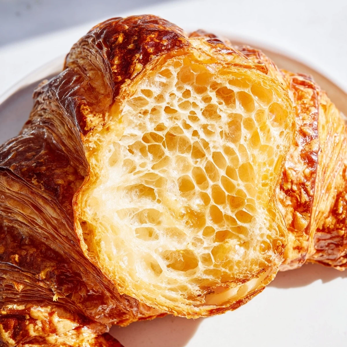 Golden brown air fryer homemade croissants with flaky layers and buttery aroma