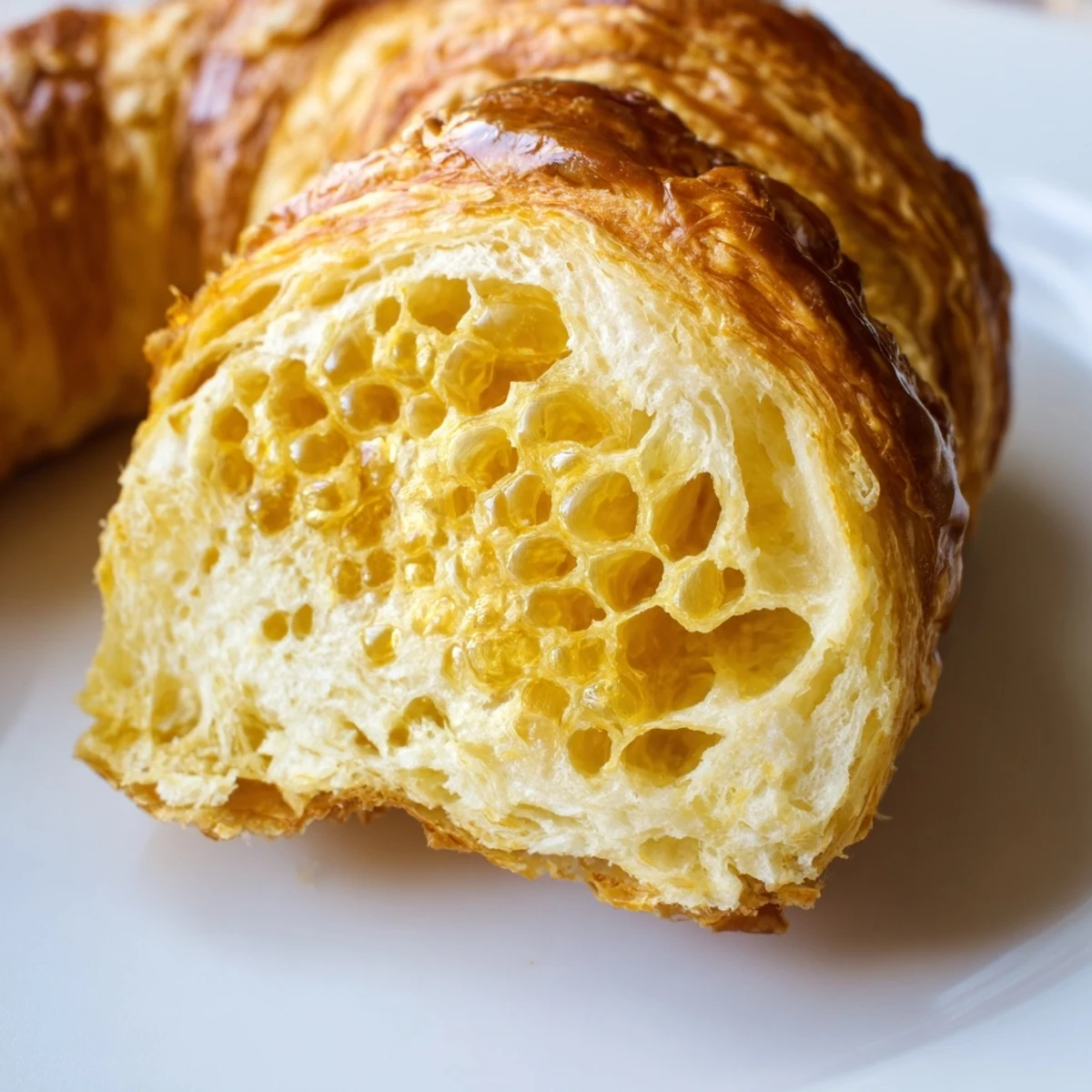 Buttery flaky homemade croissants cooling after air frying with golden exterior layers