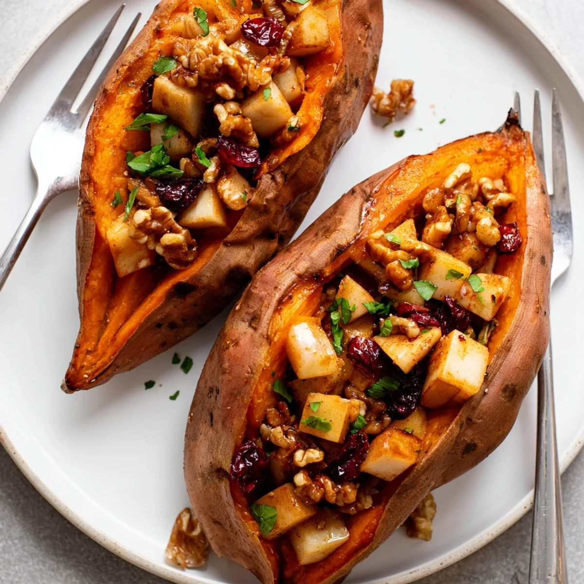 Stuffed Sweet Potatoes With Apples