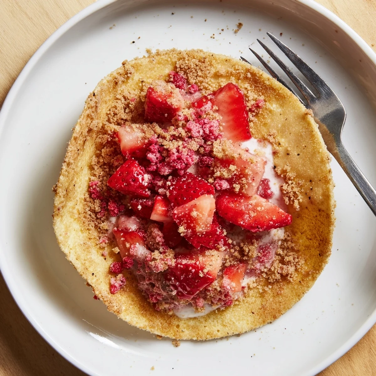 Strawberry Crunch Cheesecake Tacos with creamy filling and diced strawberries, party-ready.