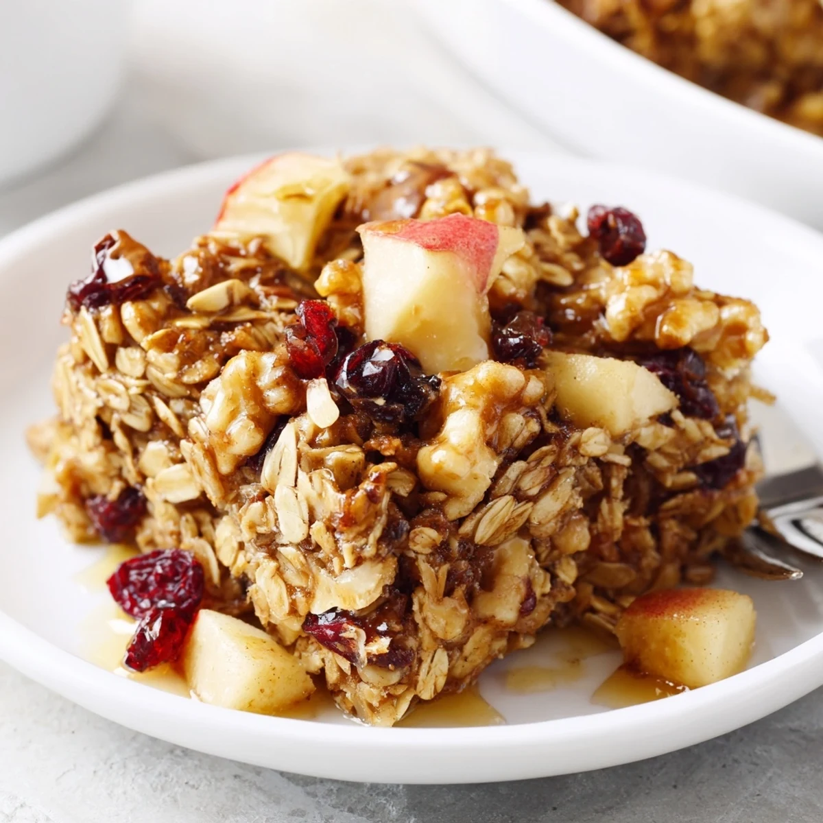 Fresh from oven Delicious Apple Cinnamon Oatmeal Bake Recipe For Mornings, cinnamon aroma