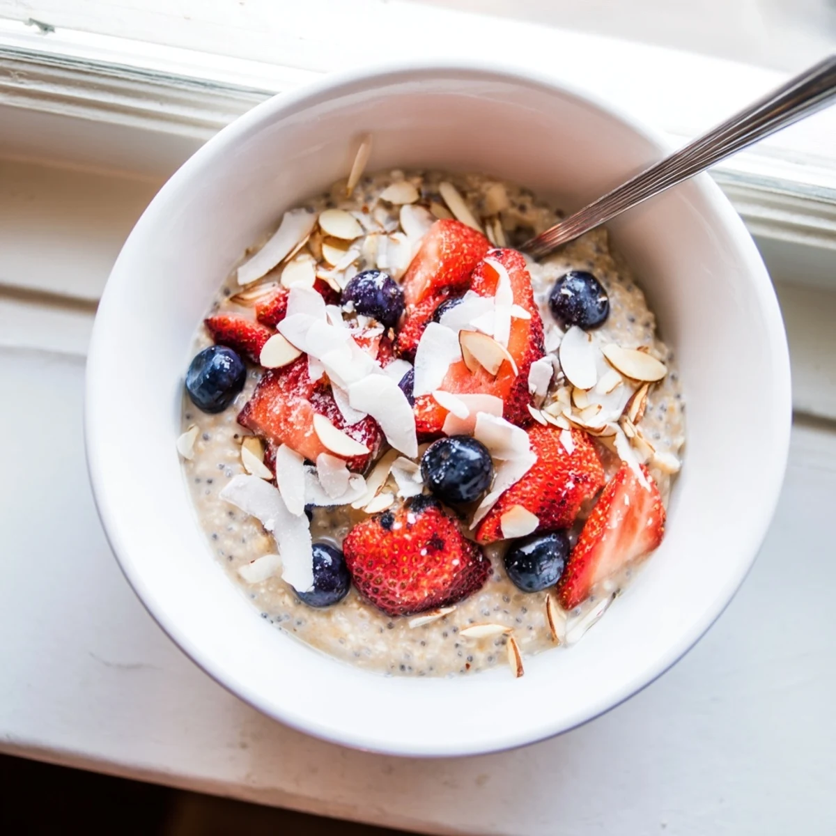 Vegan chia pudding recipes served chilled with mixed fruit and nut butter swirls
