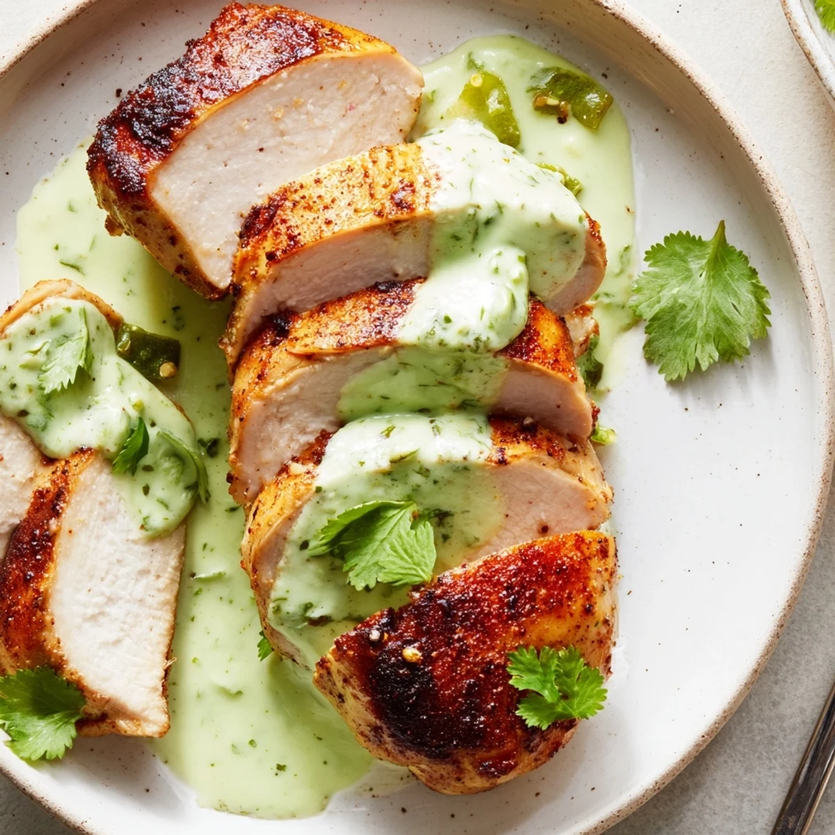 Grilled option: Tomatillo Ranch Chicken smoky char, bright jalapeño heat, creamy ranch
