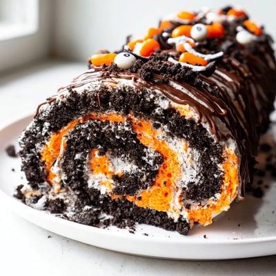 Halloween Oreo Roll No Bake