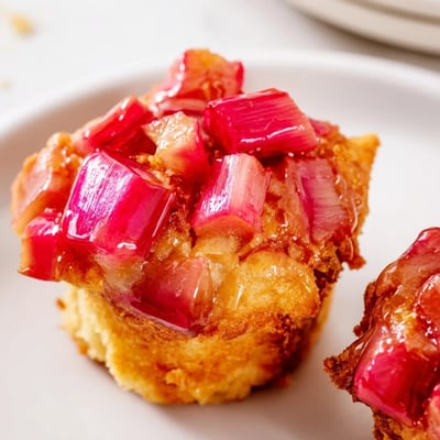 Upside Down Rhubarb Muffins